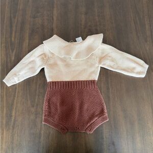 Cream and Brown Kids One Piece